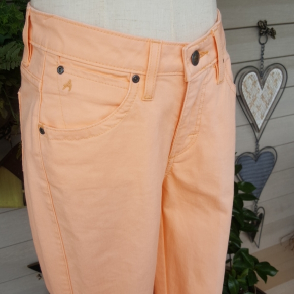AURA ♡ Gorgeous Vintage Thick Cotton Peachy Orange Cropped Pant Capris 2P Avg - Picture 7 of 17